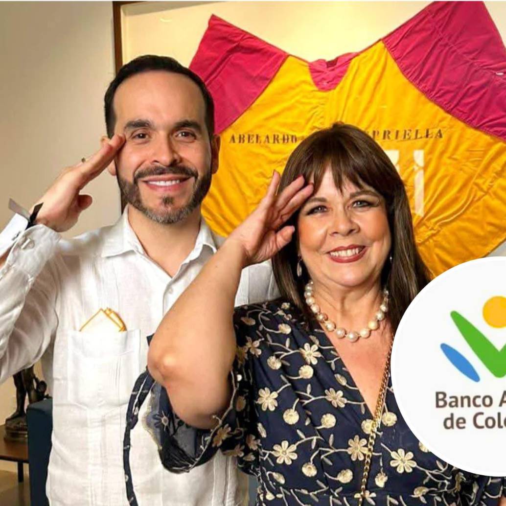 Abelardo de la Espriella junto a Ana María Rincón, nueva directora del Banco Agrario. Foto: redes sociales @Melquisedec70 y Banco Agrario
