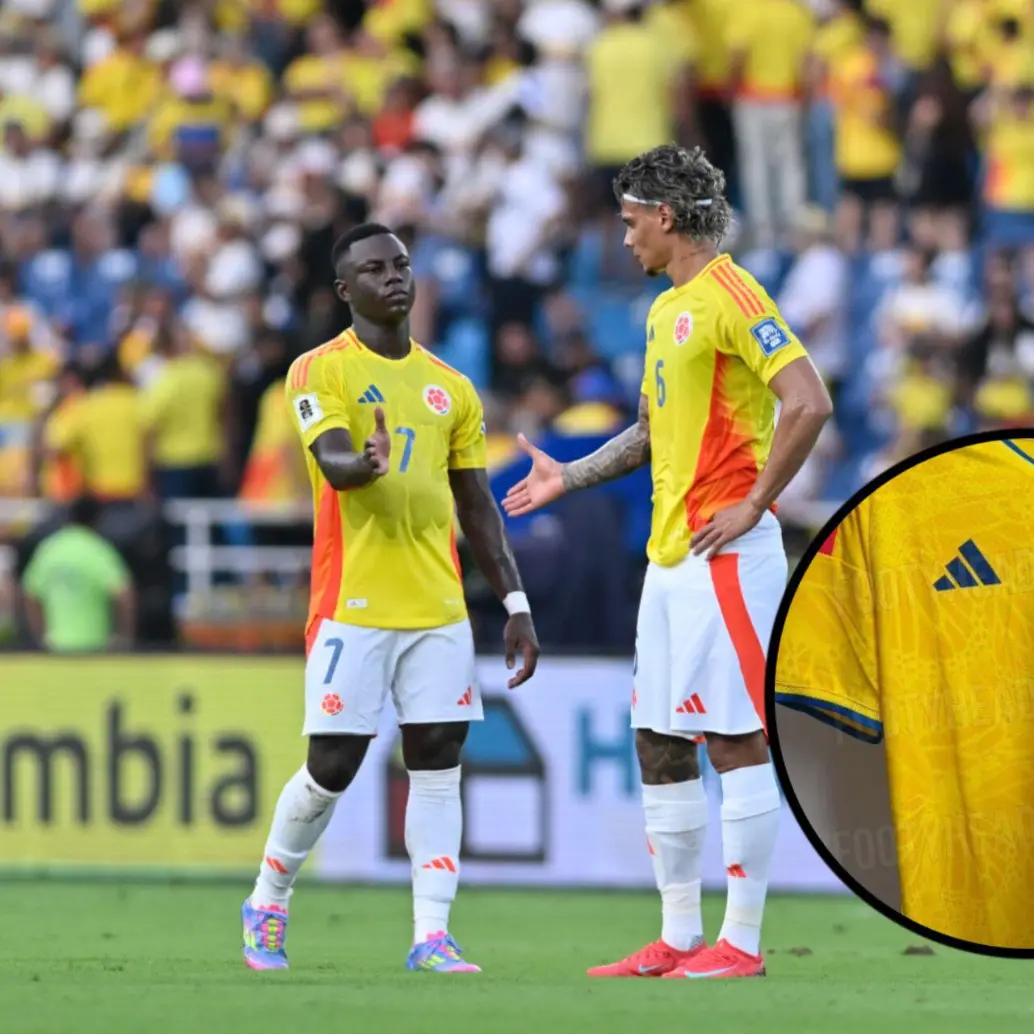 La nueva camiseta de la Selección Colombia cambiaría los detalles naranjados a colores azul y rojo como la bandera nacional. Fotos: Getty Images y FootyHeadliners