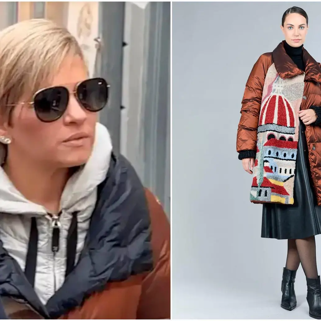 Verónica Alcocer usaba una costosa chaqueta cuando un periodista sueco intentó entrevistarla. FOTO: Cortesía <i>Expressen</i> y tomada de la página web de Romagna Furs