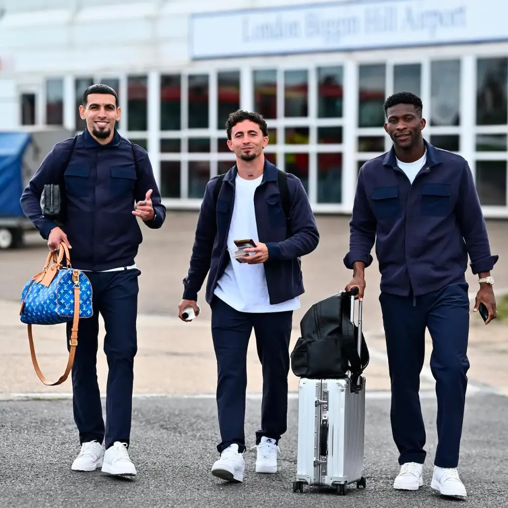 Daniel Muñoz, el español Yéremy Pino y Jéfferson Lerma, entre los convocados por el Palace para la final de la Conference League. FOTO @CRYSTALPALACE