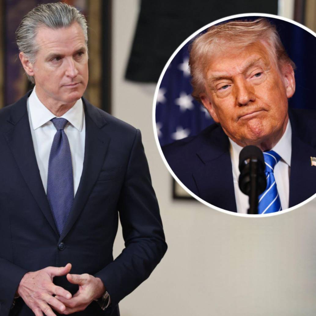 Gavin Newson, gobernador de California, criticó a Donald Trump calificándolo de débil. Fotos: @CAgovernor y Getty Images
