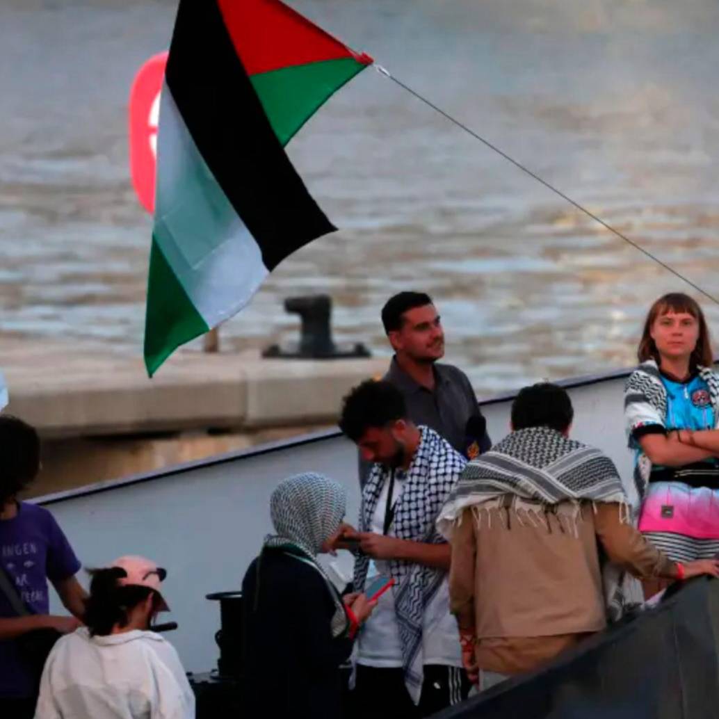 Los activistas deportados hacían parte de la flotilla Global Sumud (resiliencia en árabe) que partió en septiembre de Barcelona, España, con la intención de llevar alimentos a Gaza. FOTO: AFP