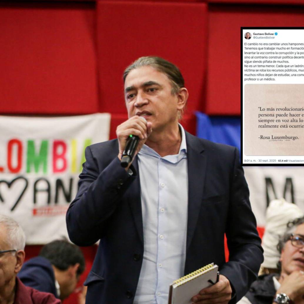 Gustavo Bolívar, cabeza visible del petrismo, ha criticado a Colombia Humana y al Pacto Histórico a la hora de elegir a sus precandidatos de cara a las elecciones del 2026. FOTOS: Colprensa y captura cuenta de X @GustavoBolivar