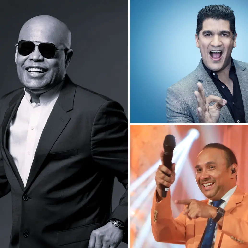 Rubby Pérrez, a la izquierda, falleció tras el desplome de un techo en la discoteca Jet Set. En los Premios Heat le rendirán homenaje las voces de Eddy Herrera (arriba) y Wilfran Castillo (abajo), además de El Blachy. FOTOS Cortesía y Colprensa.