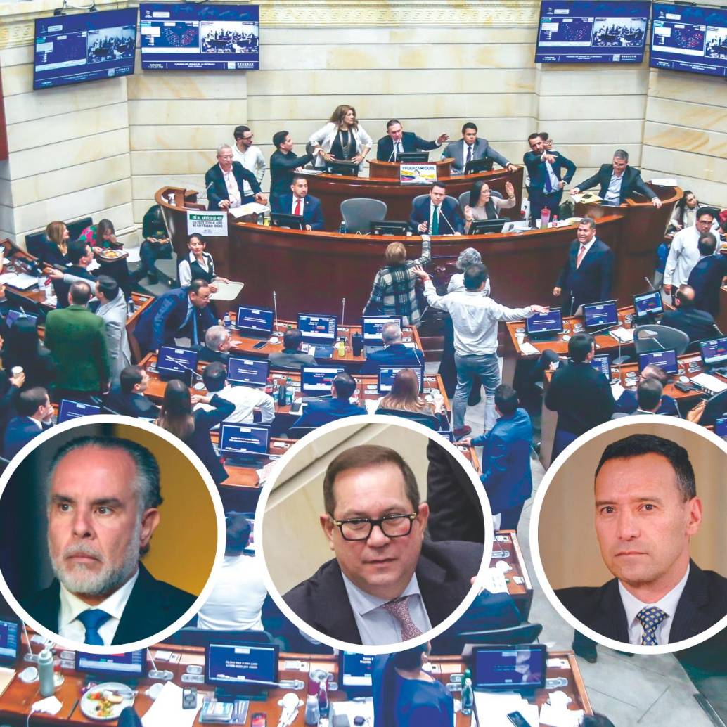 El Gobierno, encabezado por Armando Benedetti (izquierda), se ampara en plazos constitucionales para no asistir aún, lo que desató críticas. El presidente del Senado (centro) dijo estar dispuesto a sesionar el 31 de diciembre. FOTOS: Colprensa