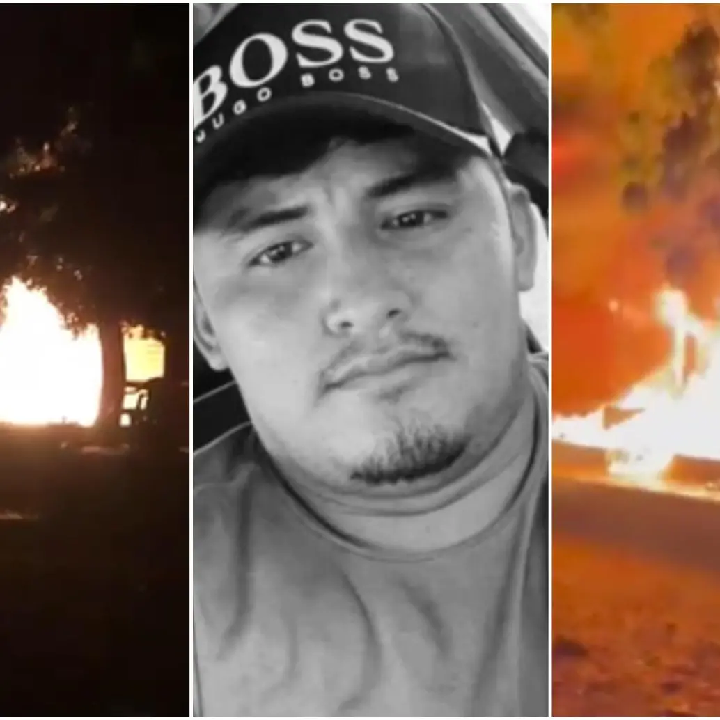Tras conocer la muerte del joven, decenas de personas enfurecidas le prendieron fuego a la estación de Policía de Nazareth, jurisdicción del municipio de Urbina, en La Guajira. FOTO: CAPTURA VIDEO REDES SOCIALES