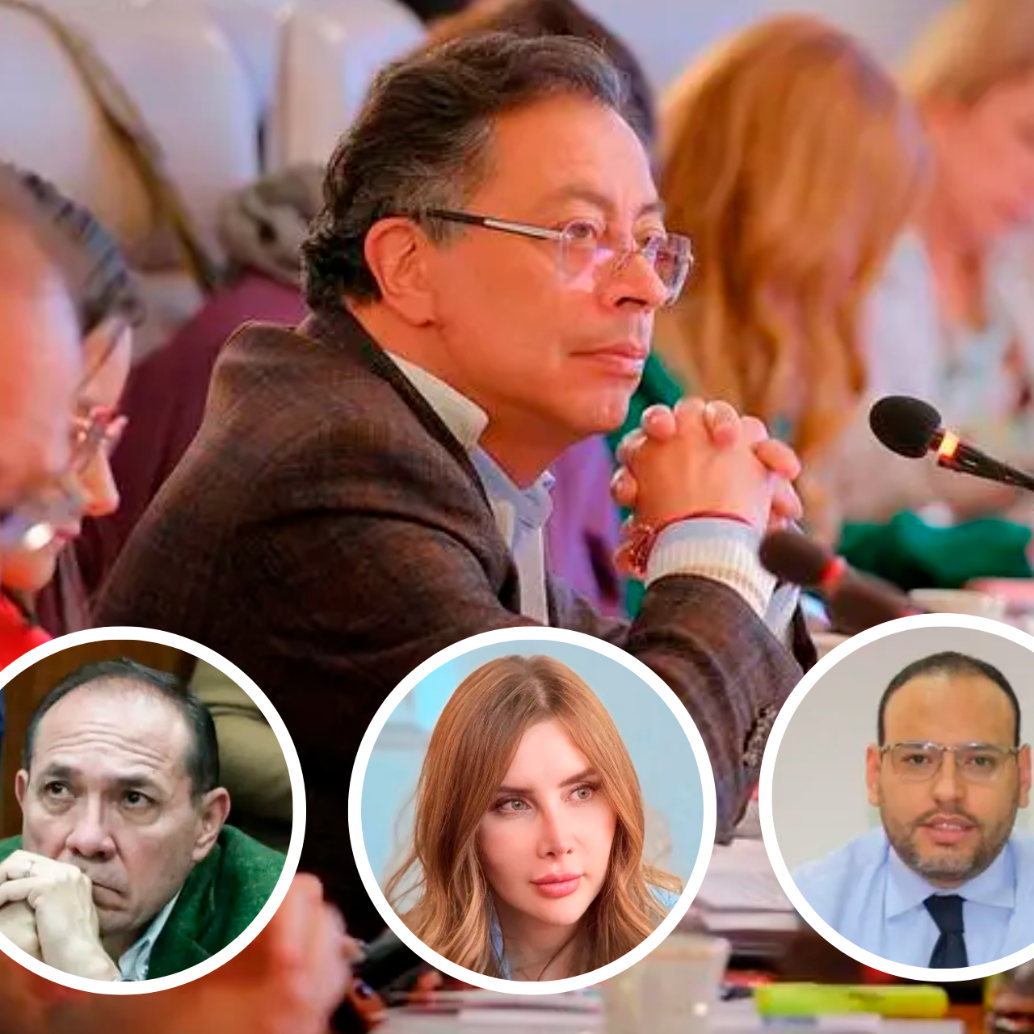 De izquierda a derecha: los ministros Antonio Sanguino (Trabajo), Diana Marcela Morales (Comercio) y Julián Molina (TIC). FOTO: PRESIDENCIA