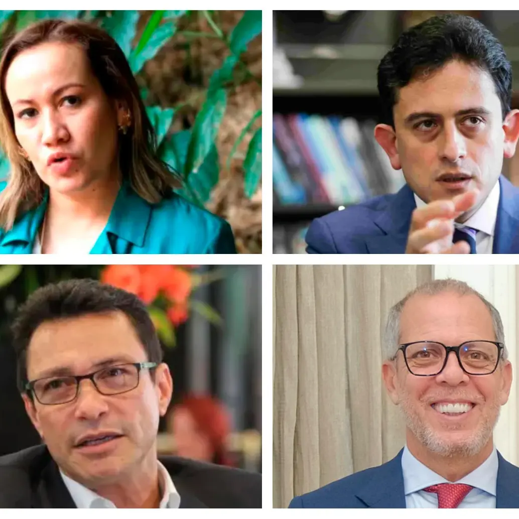Arriba, a la izquierda: Carolina Corcho; a la derecha, Luis Carlos Reyes. Abajo, a la izquierda: Carlos Caicedo; a la derecha, Alfredo Saade. FOTO: EL COLOMBIANO/COLPRENSA/PRESIDENCIA