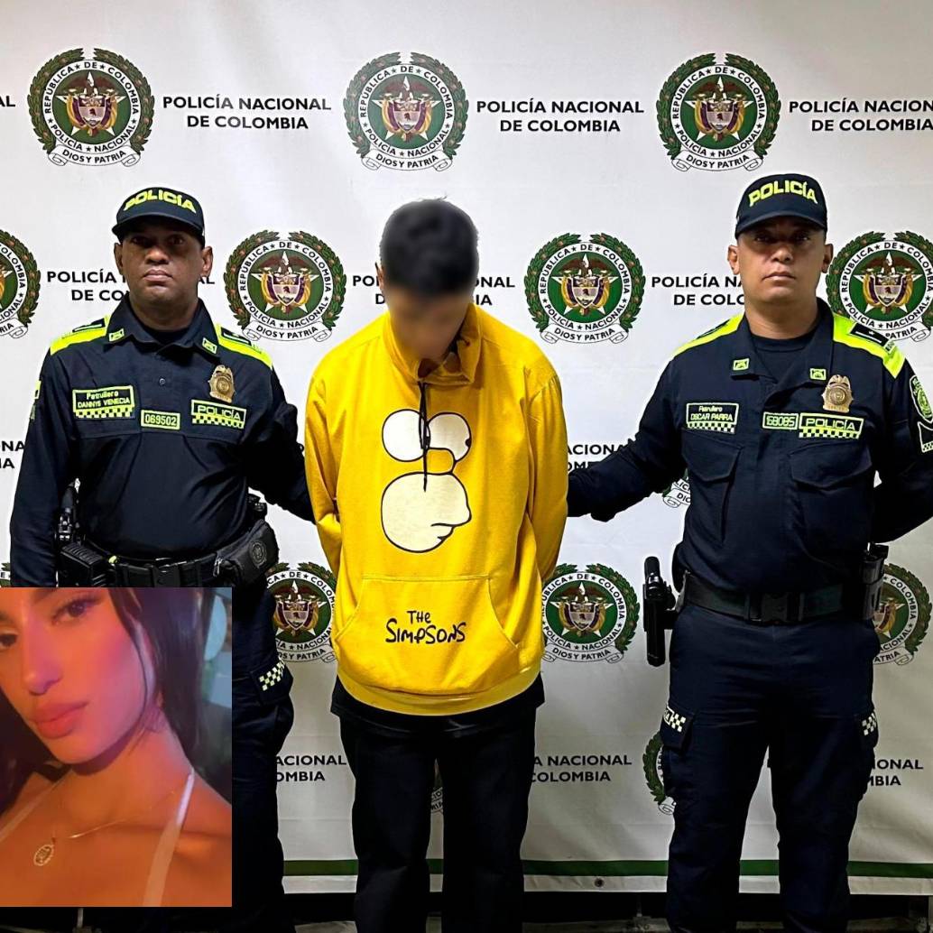 Adelante, la víctima Anlly Tatiana Vélez Giraldo, de 19 años. Atrás, el presunto asesino de la joven. FOTO: Cortesía