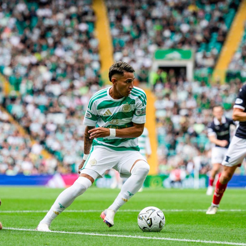 El delantero colombiano Camilo Durán, de 24 años, es una de las figuras del Celtic de Escocia. Foto: Getty