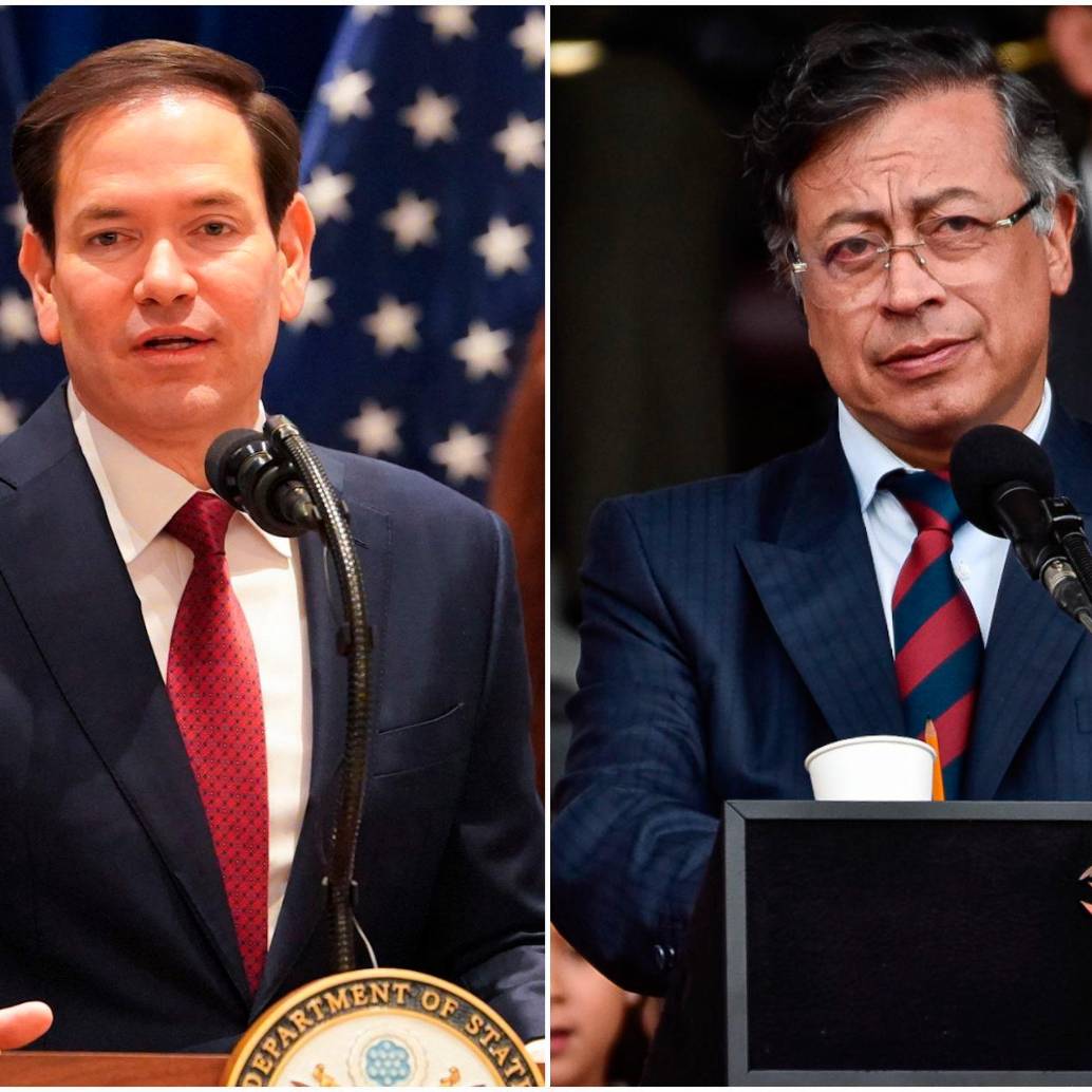 El secretario de Estado de EE. UU., Marco Rubio, y el presidente colombiano Gustavo Petro. FOTO: Tomada de X @SecRubio y Colprensa
