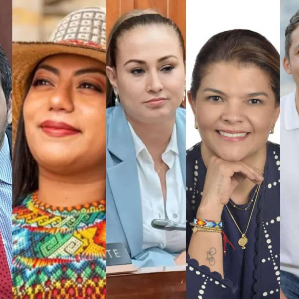 Julio Elías Echaguí, Martha Peralta, Berenice Bedoya, Liliana Bitar y Juan Pablo Gallo, los senadores mencionados en la demanda admitida por el Consejo de Estado. FOTOS: SENADO Y COLPRENSA.