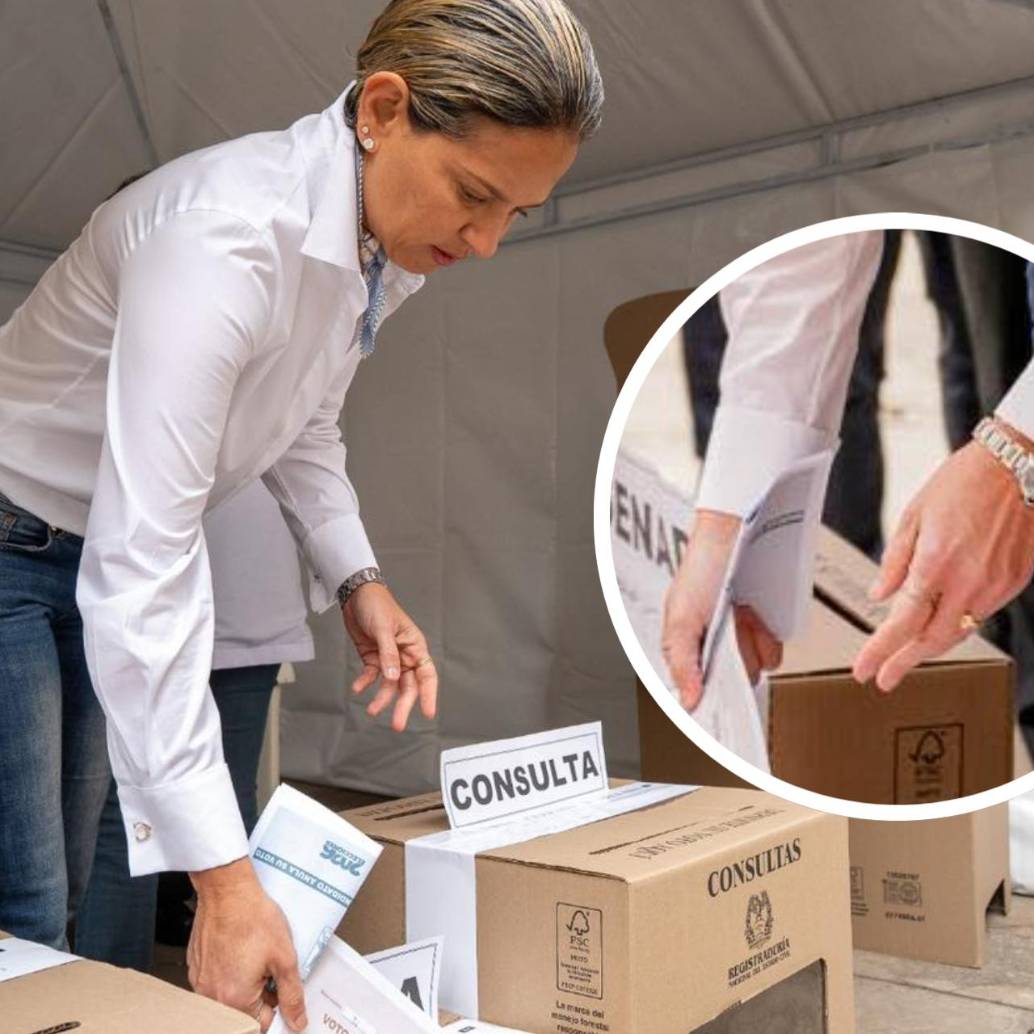 Las imágenes de Verónica Alcocer votando junto al presidente Gustavo Petro desataron una nueva polémica por el presunto valor de sus accesorios. FOTO: Tomada de las redes sociales de Verónica Alcocer.