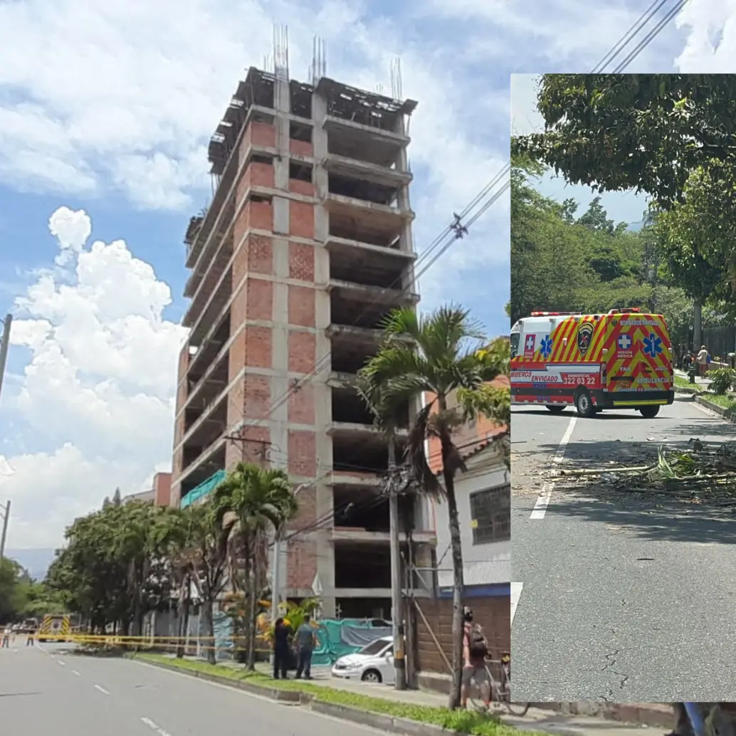 Autoridades en Envigado cerraron dos carriles en la Avenida Las Vegas. FOTOS: EL COLOMBIANO