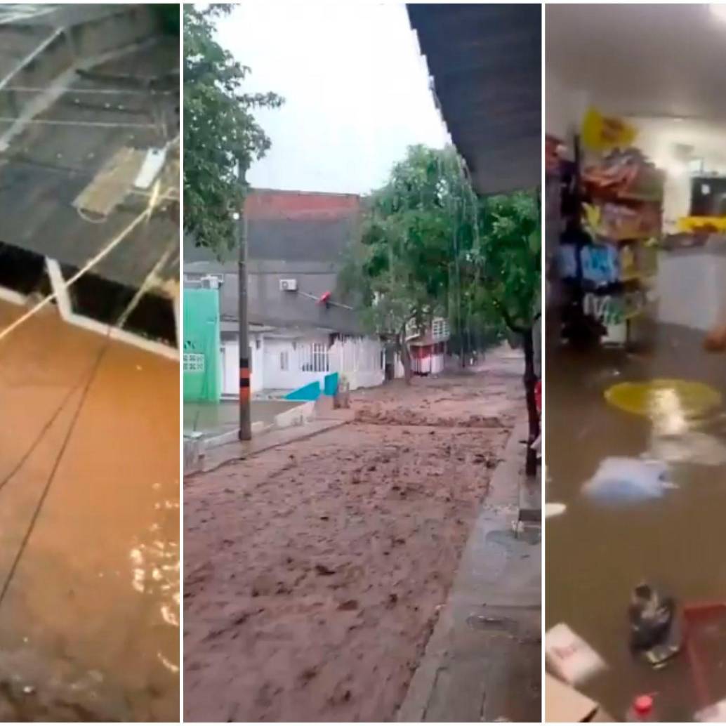 Las lluvias de este domingo, 3 de agosto, afectaron a 60 barrios de Santa Marta. FOTOS: Capturas de video