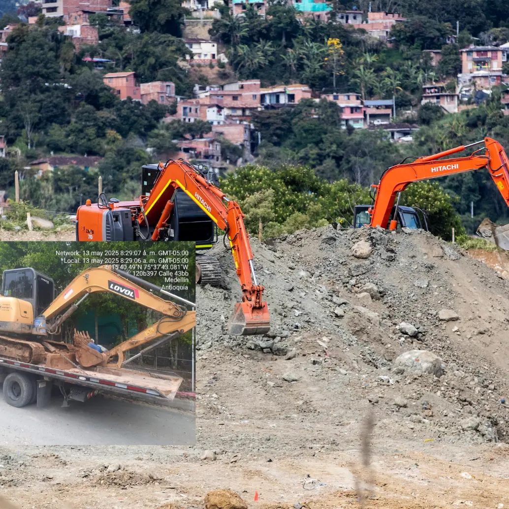 Alcaldía de Medellín envía maquinaria amarilla a La Escombrera. FOTOS: EL COLOMBIANO y cortesía