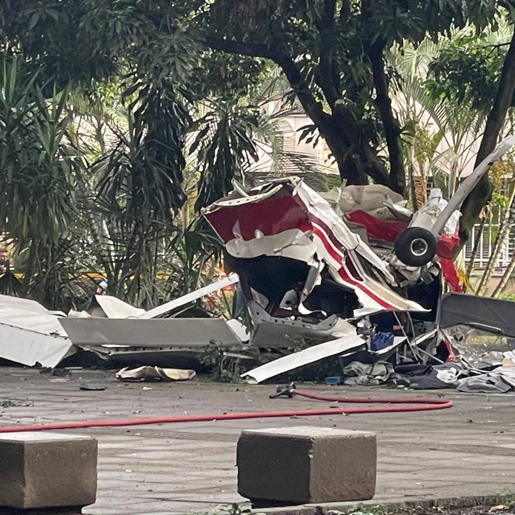 Aeronave accidentada en Medellín este viernes 15 de agosto. FOTO: Redes sociales @DAGRDMedellin