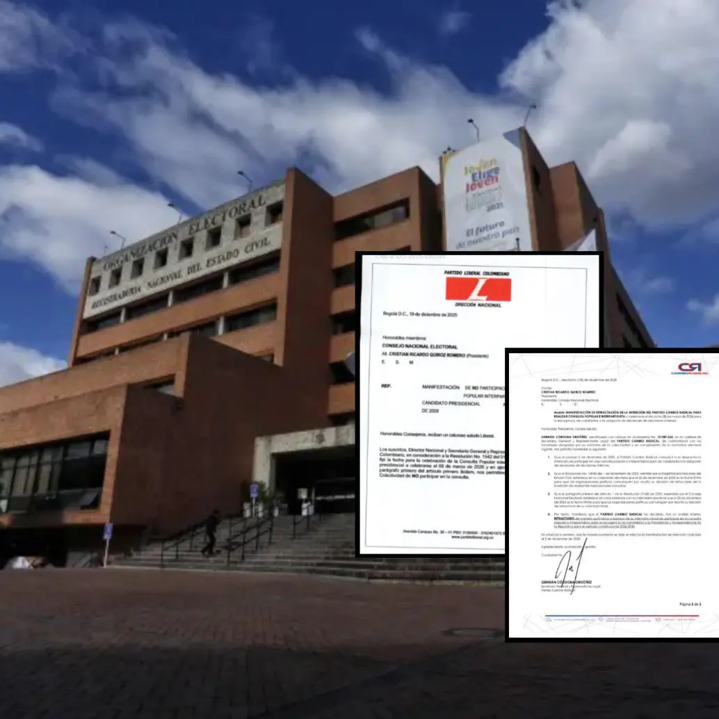 Tres partidos ya se bajaron de las consultas interpartidistas del mes de marzo. Podría sumarse otra colectividad. Fotos: Colprensa y cortesía Partido Liberal y Cambio Radical