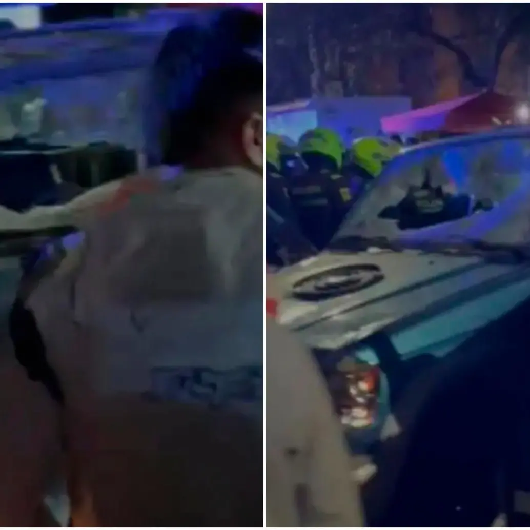 Así quedó el vehículo conducido atacado, que era manejado por un hombre en estado de embriaguez. FOTOS: Capturas de video