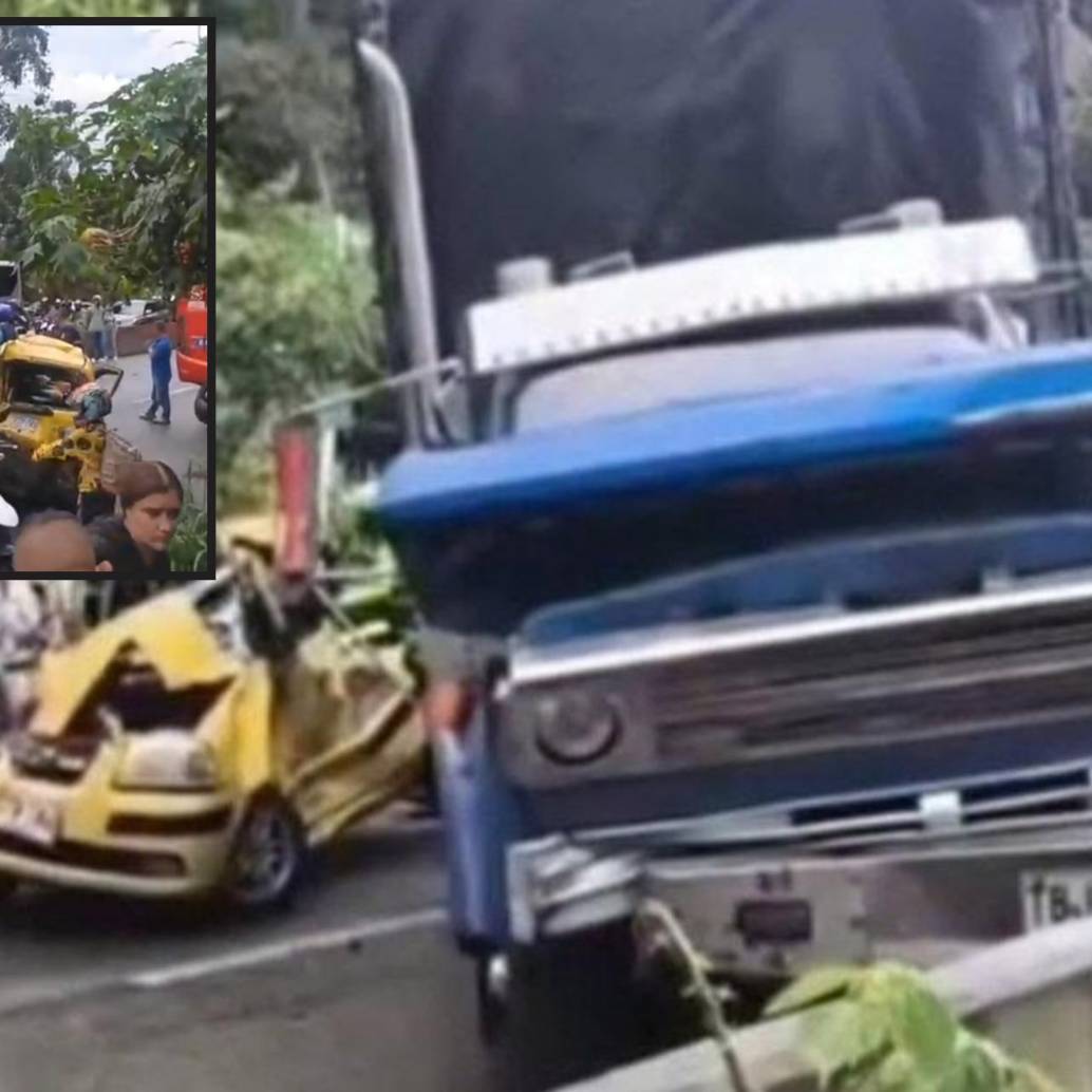 Así quedaron los vehículos involucrados en el suceso. FOTO: Cortesía Denuncias Antioquia