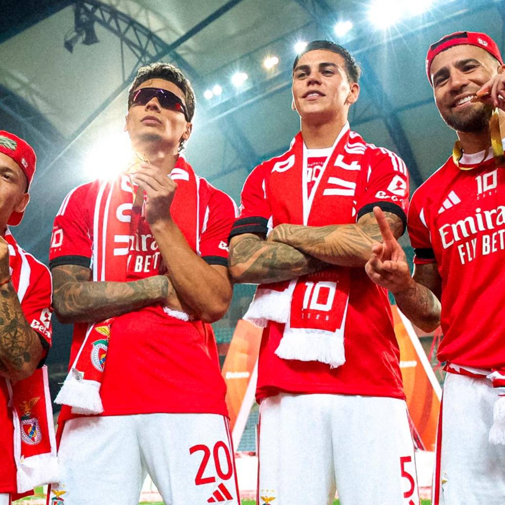 El futbolista colombiano Richard Ríos es el fichaje más costoso de la historia del equipo portugués. FOTO: tomada del x de @SLBenfica