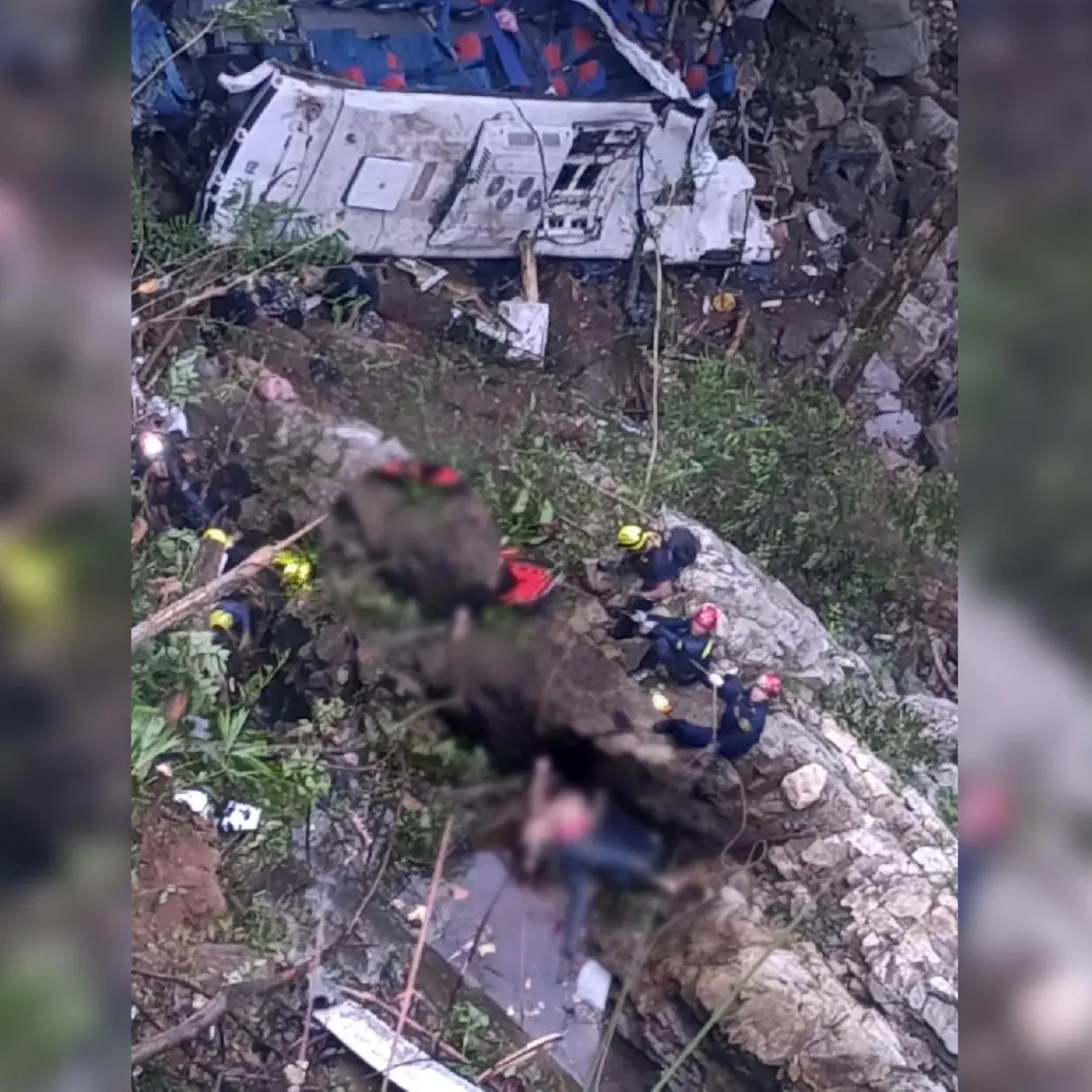 Accidente de bus en Segovia, Antioquia. Foto: cortesía autoridades