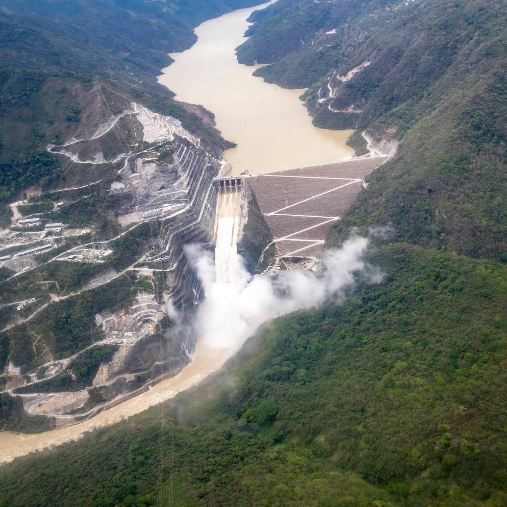 Aspecto de la represa y el embalse de Hidroituango. FOTO: Juan Antonio Sánchez