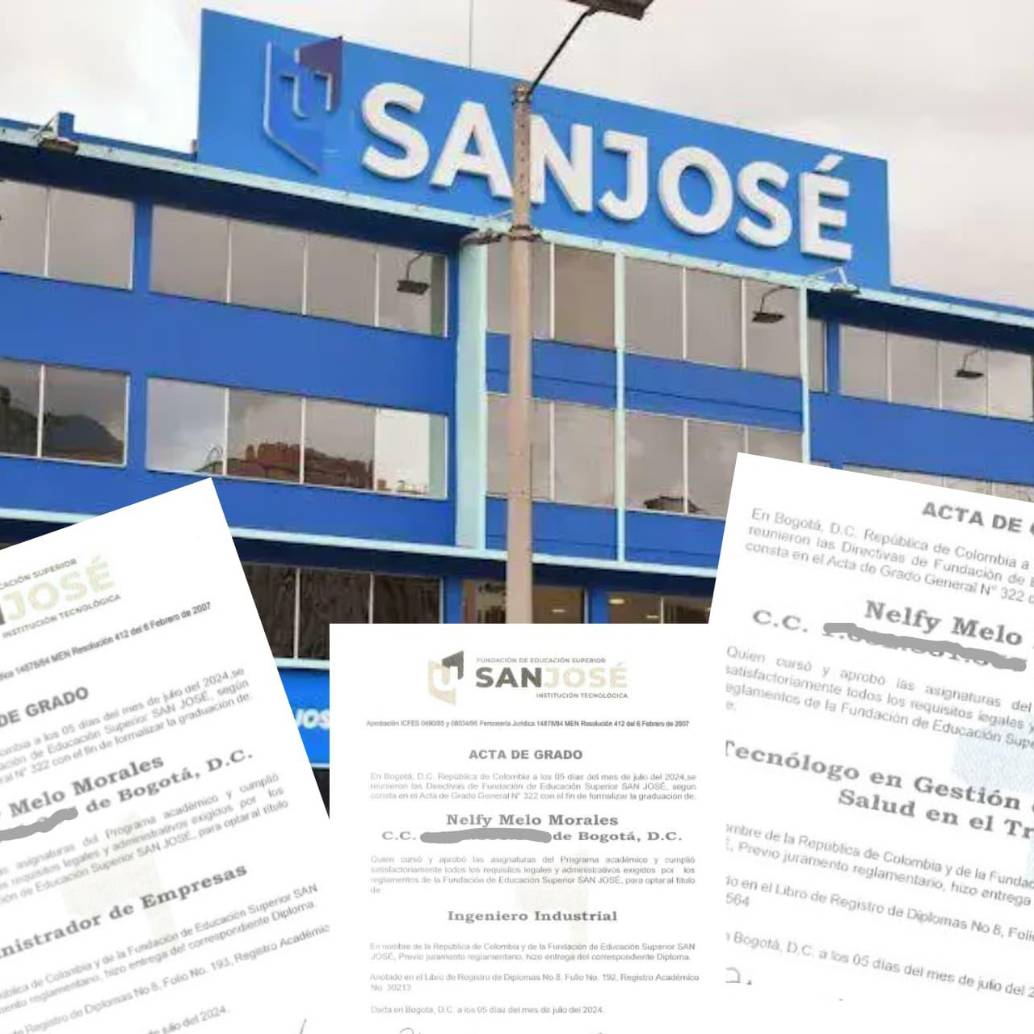 La Fundación Universitaria San José enfrenta una polémica por entrega expres de títulos universitarios. Foto: Redes sociales.