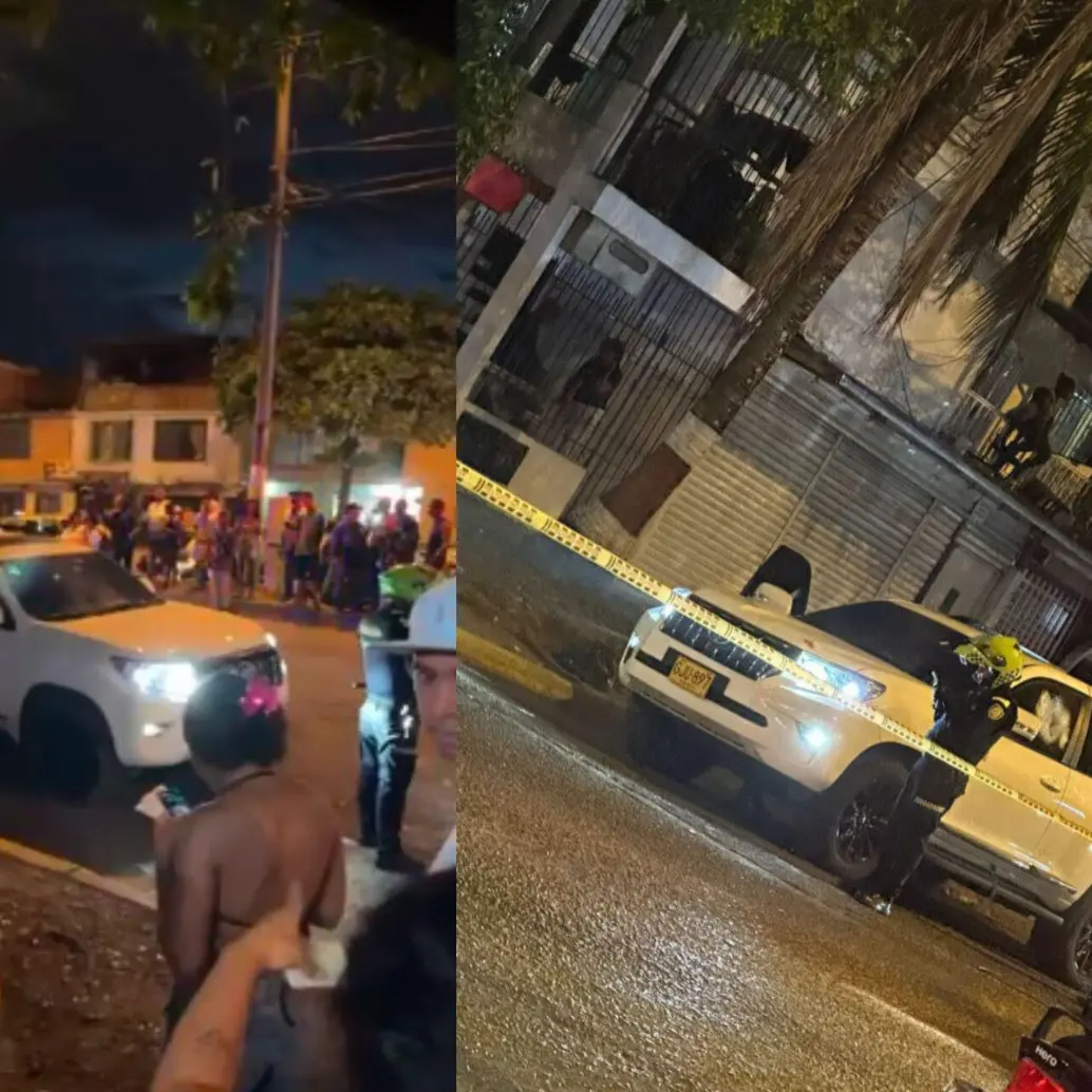 Ataque a camioneta en el oriente de Cali dejó una persona muerta y varios heridos. Fotos: Captura videos redes sociales 