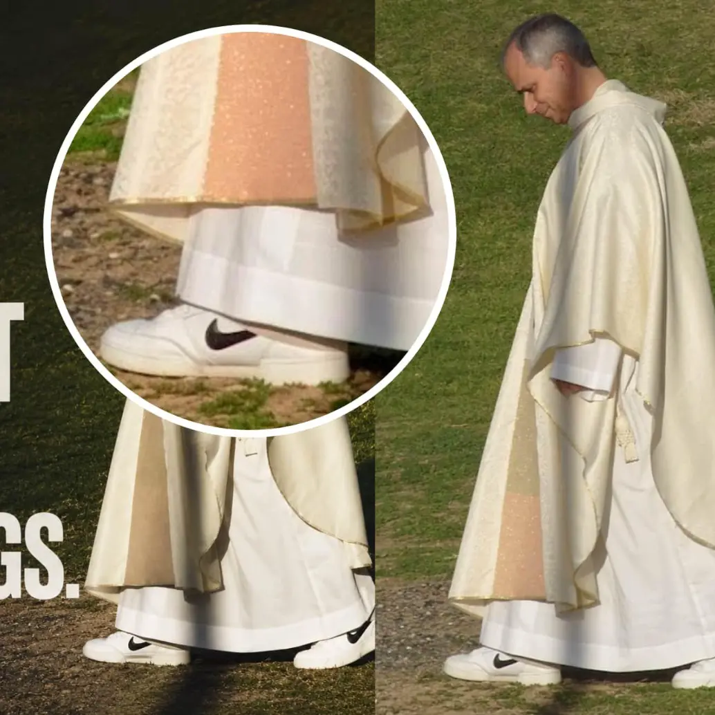 ¡No es IA! El papa León XIV apareció usando tenis Nike junto a sus vestiduras clericales. Foto: Vatican Media / redes sociales