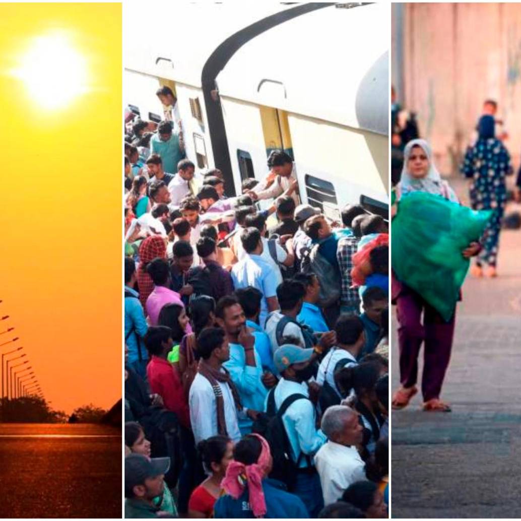 Temperaturas que aumentaron más de 14°C, India destronando a China como el país más poblado y 114 millones de desplazados (con corte a septiembre) marcaron el año.<b> </b>FOTOS: Manuel Saldarriaga, Getty y AFP 