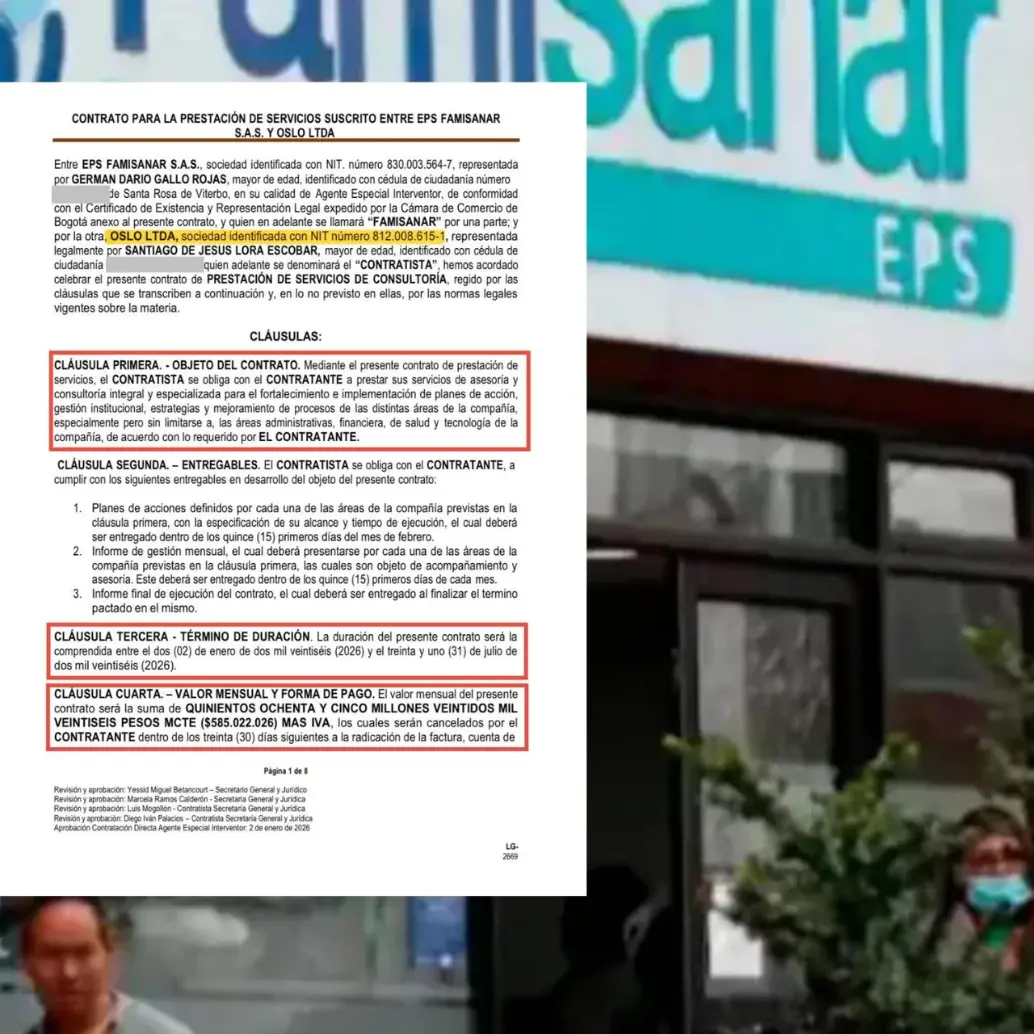 Denuncia sobre contratación en Famisanar coincide con aumento de reclamaciones ante la Defensoría del Pueblo. FOTO: EL COLOMBIANO Y REDES.