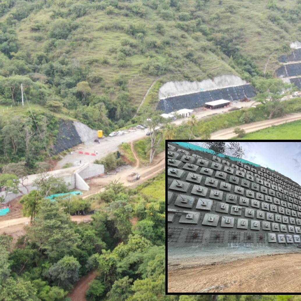 Así avanzan las obras en el sector cedido por la nación al departamento para la nueva vía al Urabá. FOTO: Cortesía