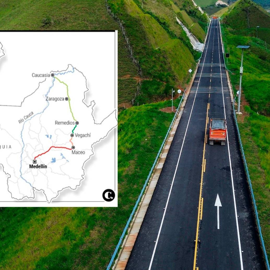 El tramo Vegachí-Remedios empalmará con la concesión Autopistas del Nordeste (Remedios-Zaragoza-Caucasia), cuyas obras ya terminaron desde mediados de 2024. FOTO MANUEL SALDARRIAGA