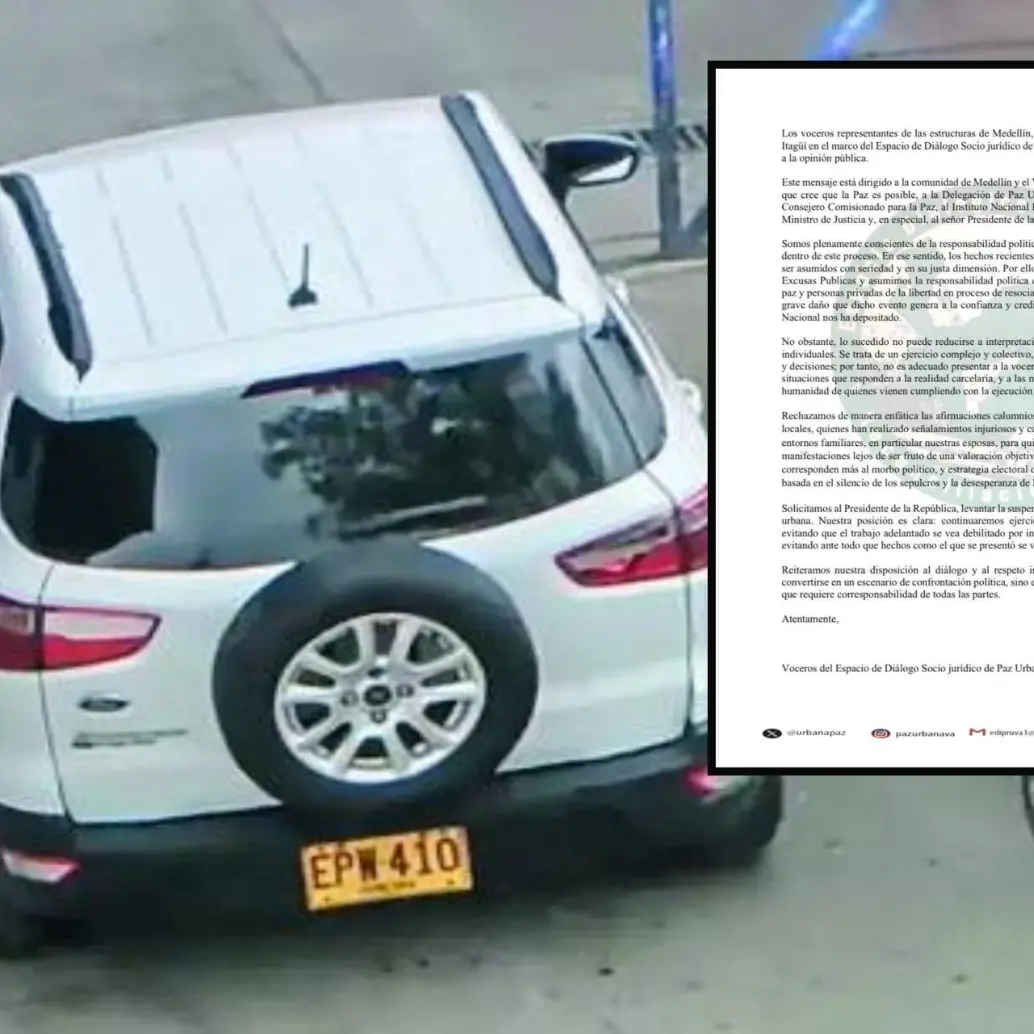 Entre los carros que llegaron a la cárcel de Itagüí para la parranda vallenata estuvo una Ford Ecosport, propiedad de un guardián del Inpec, que figura como carro público. FOTO Cortesía