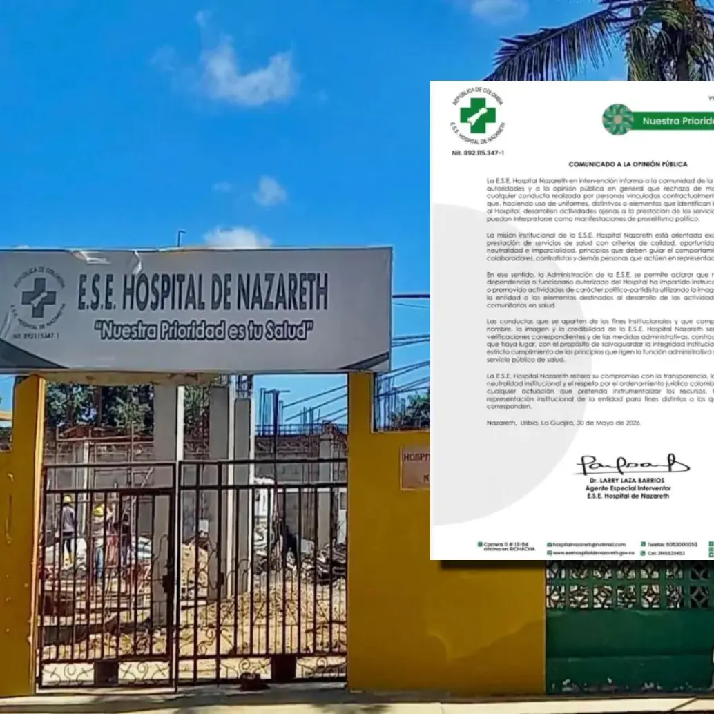Se conocieron videos e imágenes del personal de los equipos básicos de salud (EBS) haciéndole campaña abiertamente al candidato del Pacto Histórico. La brigada trabaja en el hospital de Nazareth en La Guajira, intervenido por el Gobierno Petro. Foto: Redes sociales y Cortesía 