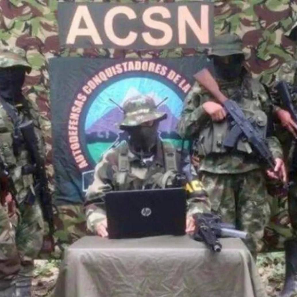 El grupo armado es el resultado de las disidencias de las Autodefensas Unidas de Colombia (AUC). FOTO: CAPTURA DE PANTALLA.