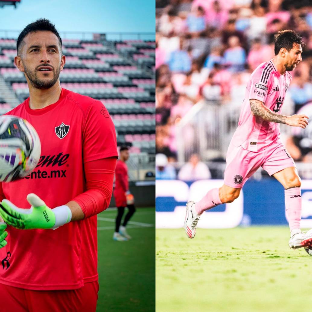 El arquero colombiano Camilo Vargas ha sido verdugo del futbolista argentino Lionel Messi en varias oportunidades. FOTOS: TOMADAS DEL X DE @Atlas y @Intermiami 