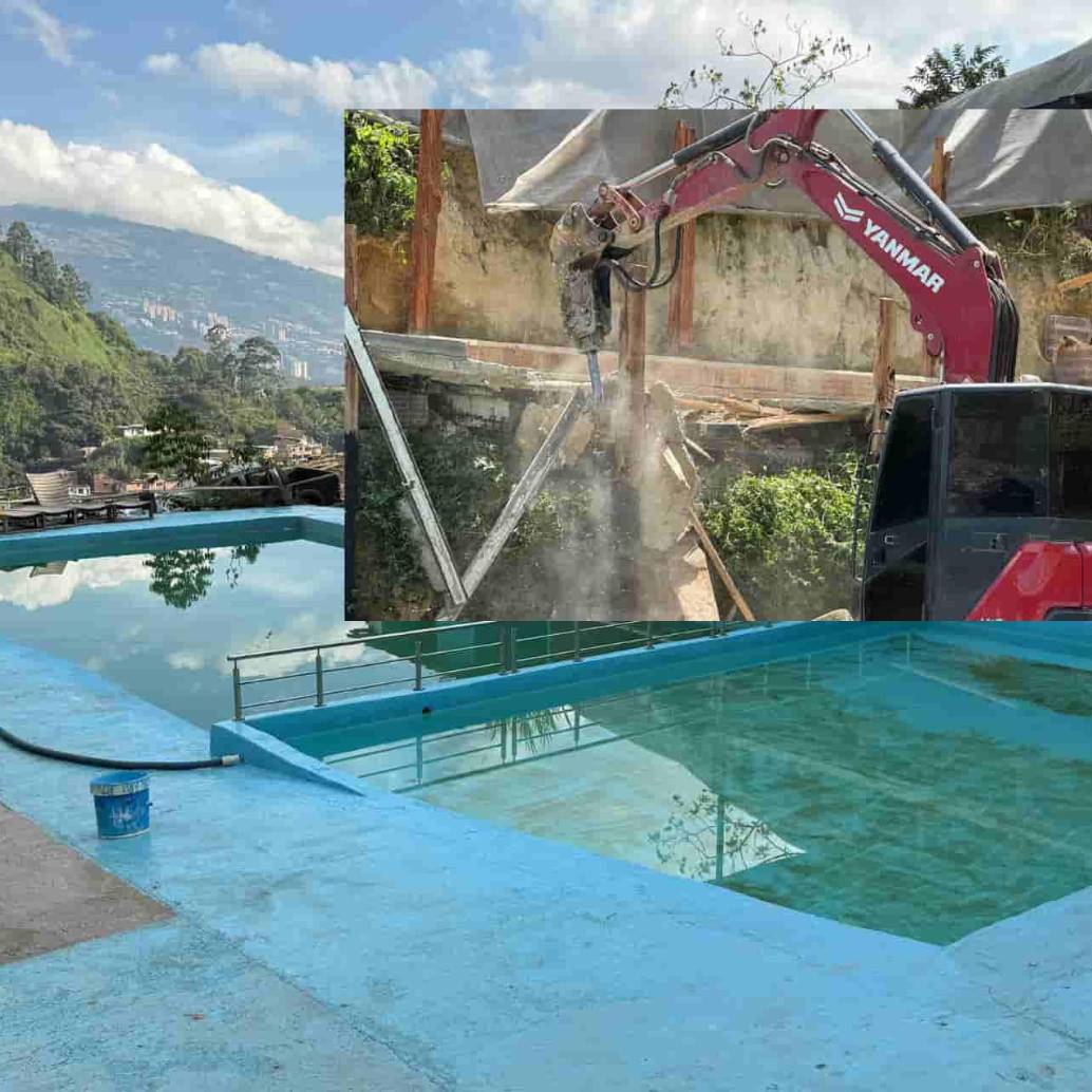 Piscinas donde hacían rumbas hasta el amanecer sin licencia ni control. FOTO: CORTESÍA ALCALDÍA DE MEDELLÍN