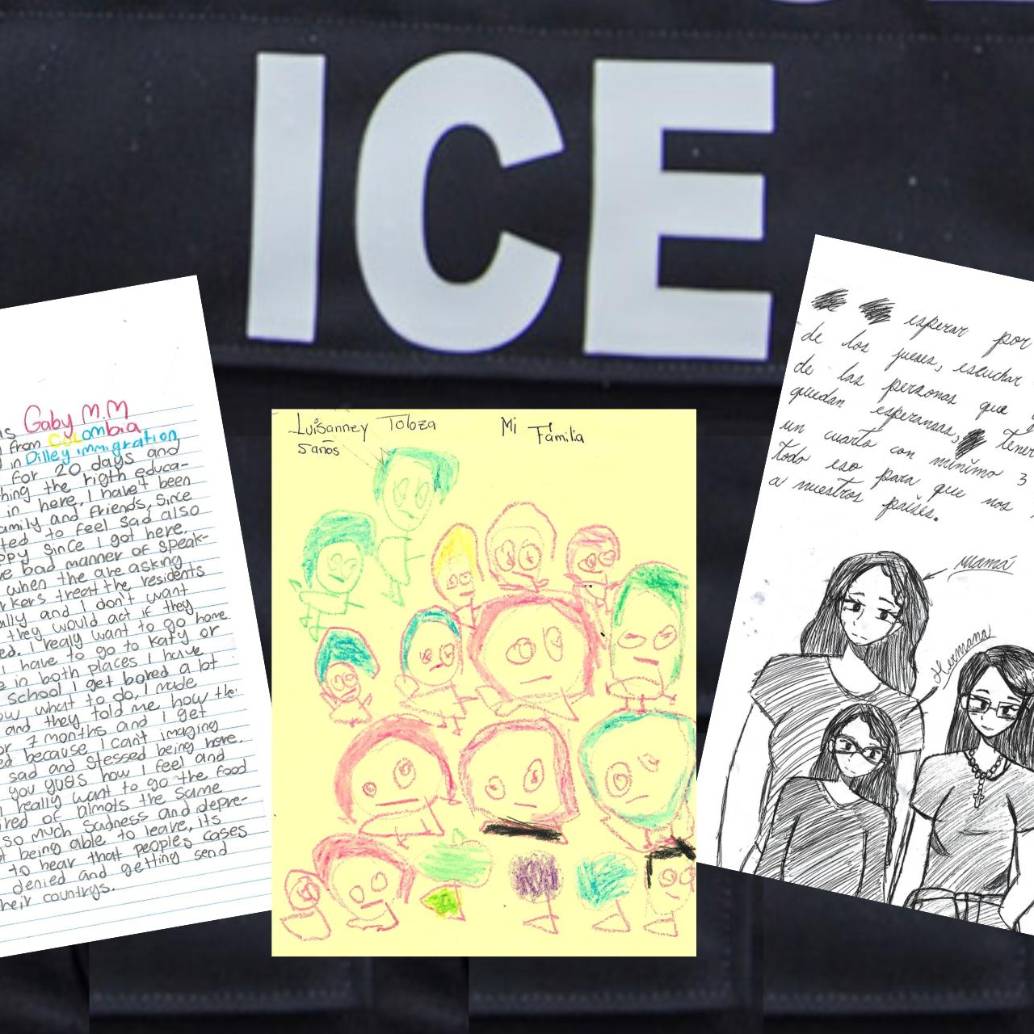 Las cartas fueron hechas por las niñas mientras estaban en los centros de detención. FOTO: REDES SOCIALES Y PRO PÚBLICA.
