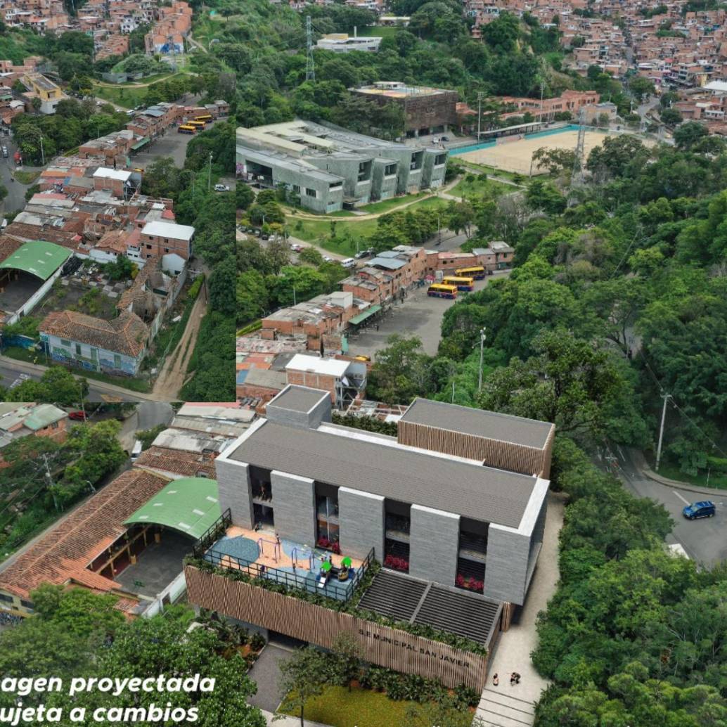 Así quedará la Escuela Municipal San Javier después de su remodelación. IMAGEN: RENDER ALCALDÍA DE MEDELLÍN