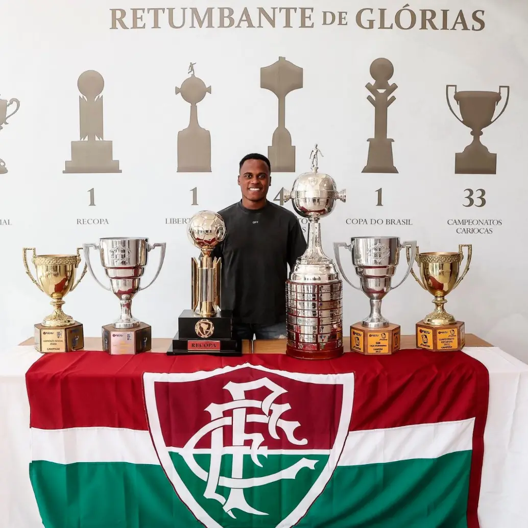 El futbolista Jhon Arias llegó a Fluminense en 2021. En el fútbol colombiano vistió la camiseta de clubes históricos como América y Santa Fe. FOTO: TOMADA DEL X DE @FluminenseFC