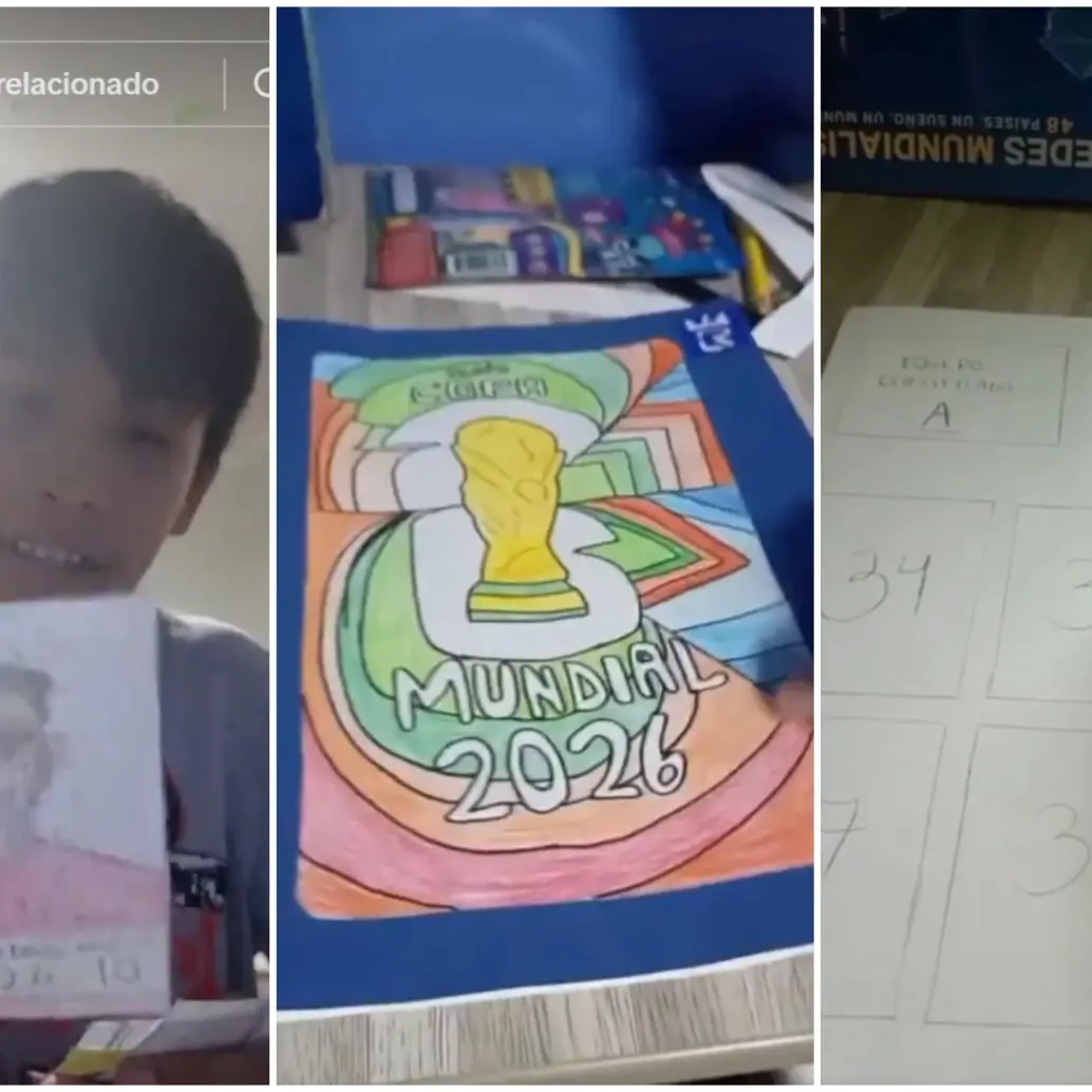 Su historia, capturada en un video de TikTok que ya es tendencia global, muestra cómo el ingenio puede superar cualquier barrera comercial cuando la pasión por el fútbol es la que dicta los trazos. FOTO: Captura de video de redes sociales @creativo_huggy01