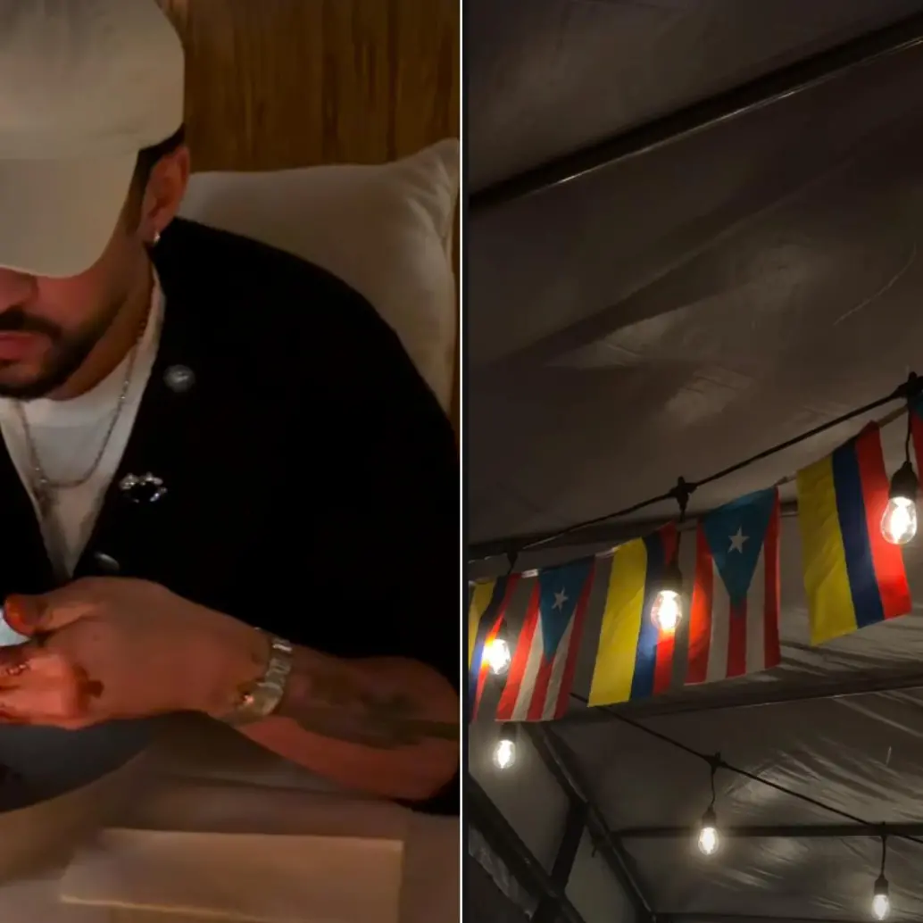 Bad Bunny en elcielo y uno de sus momentos culinarios. Al lado en un espacio que 
