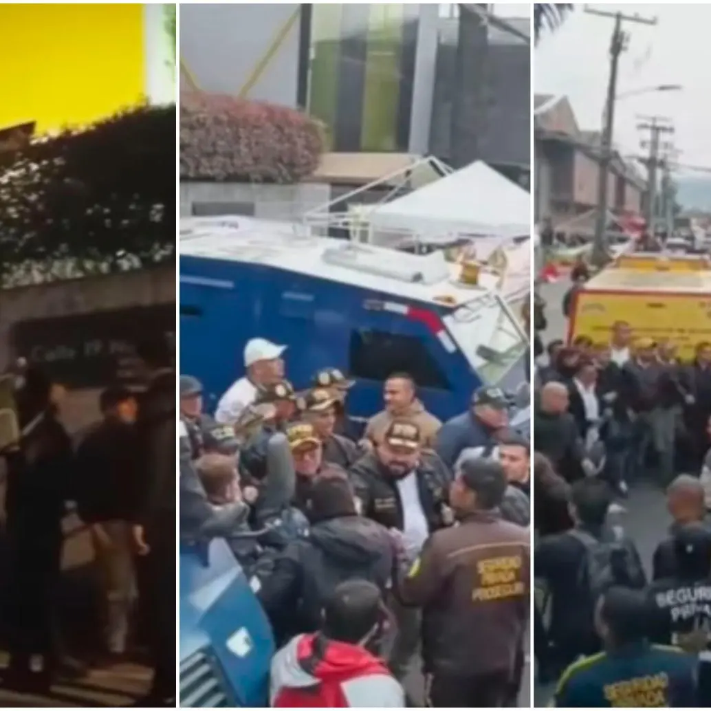 Sindicalistas y empleados se fueron a los golpes a las afueras de una empresa en el sector de Montevideo, en Fontibón. FOTOS: Capturas de video City Tv 