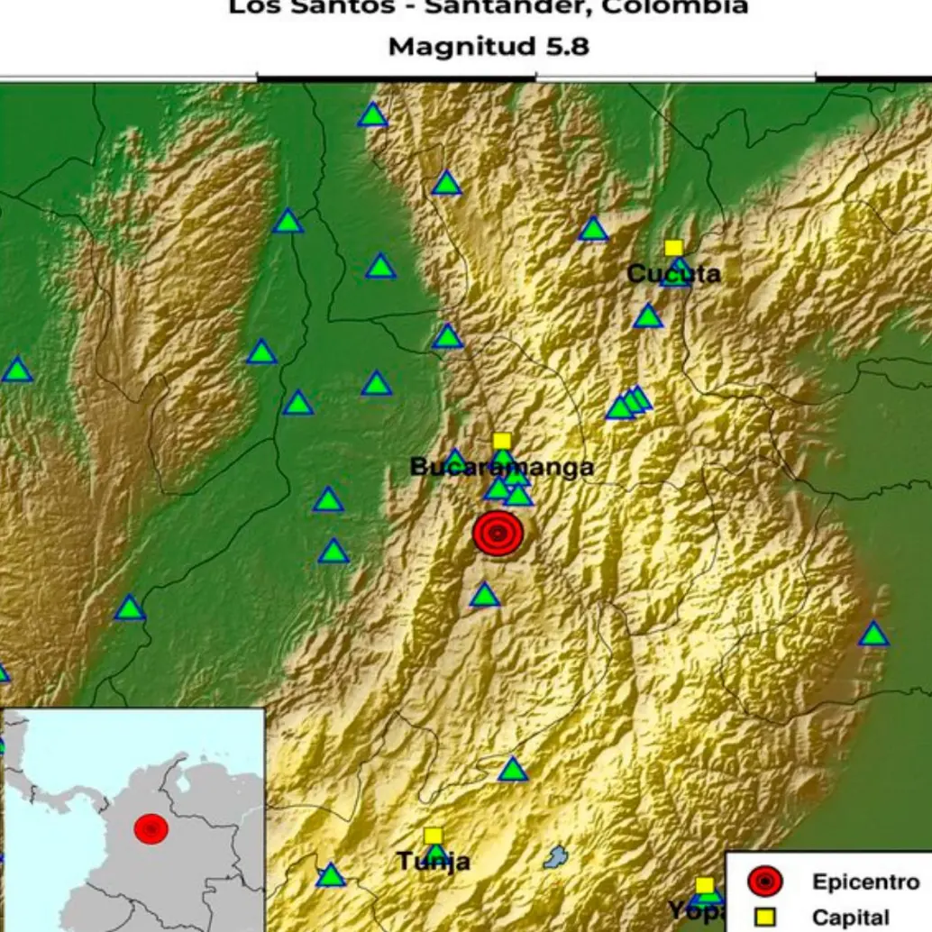 Esta es la imagen del epicentro. FOTO Cortesía Servicio Geológico Colombiano