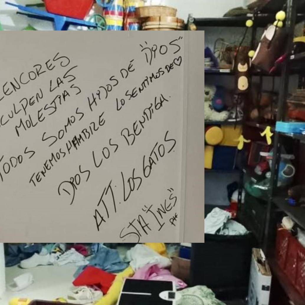 Mensaje que dejaron los ladrones de un Centro de Desarrollo Infantil en Andes, Antioquia. FOTO: JUNTA DE ACCIÓN COMUNAL SANTA RITA