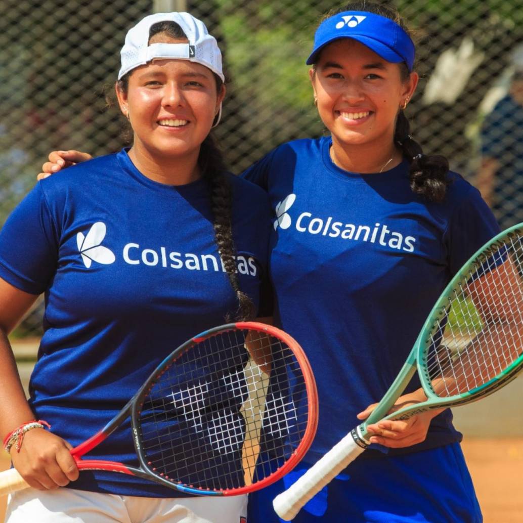 Valentina Mediorreal Arias y Mariana Higuita Barraza, representantes de la nueva generación del tenis de campo colombiano, deporte que goza de buena renovación. FOTO: CAMILO SUÁREZ