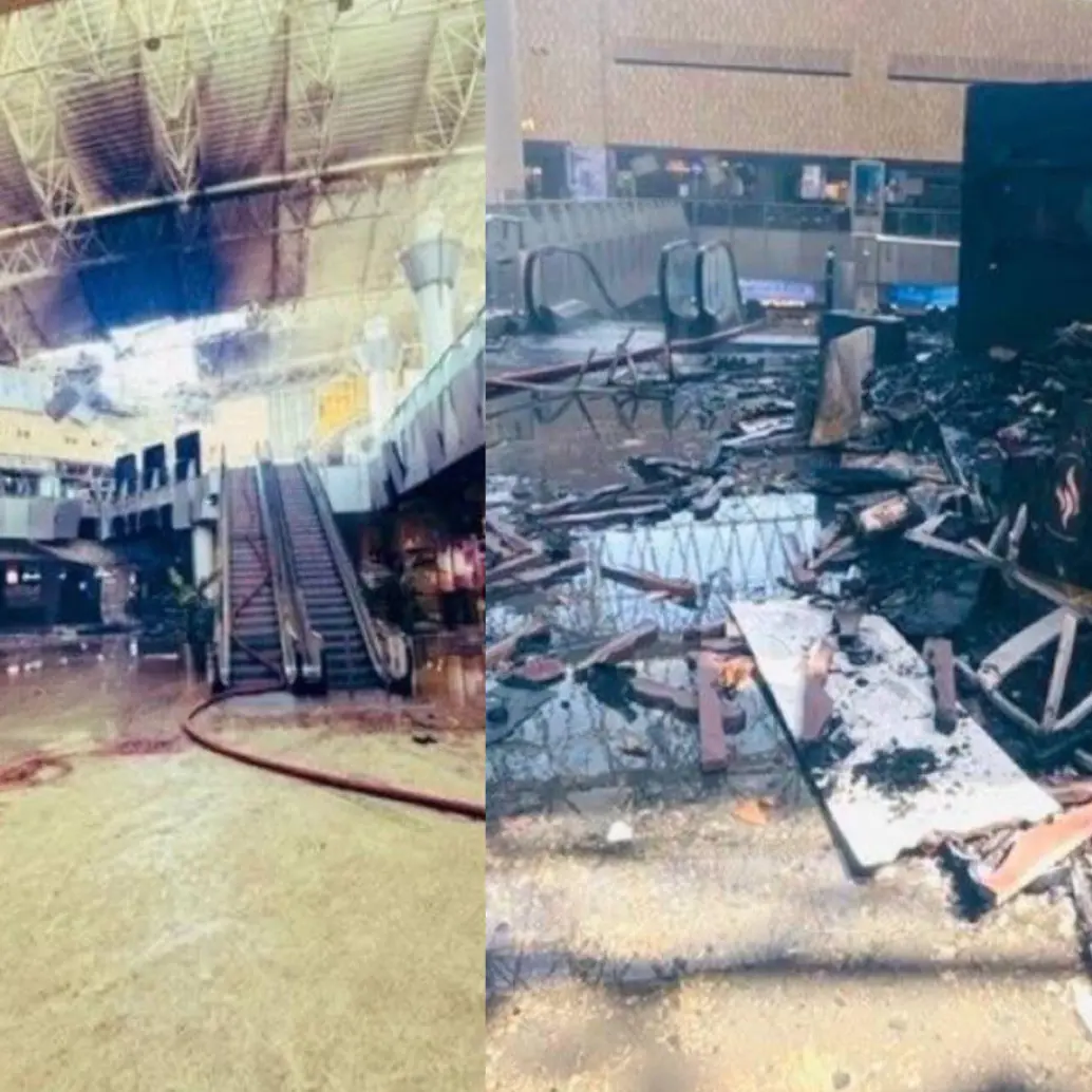 Así quedó el aeropuerto de Kuwait luego de ataques donde murió una persona. Foto: @TheCradleMedia