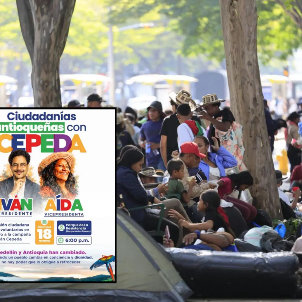 Concejal denuncia que movilización indígena en La Alpujarra es para favorecer concentración del candidato Iván Cepeda. Foto: Camilo Suárez Echeverry y @alejodebedout